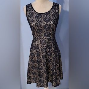 Navy blue lace midi dress